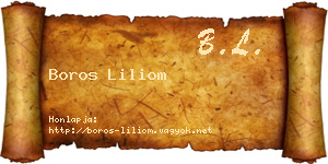 Boros Liliom névjegykártya